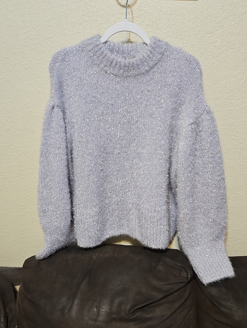 H&M Lilac Sparkle Mock neck Sweater